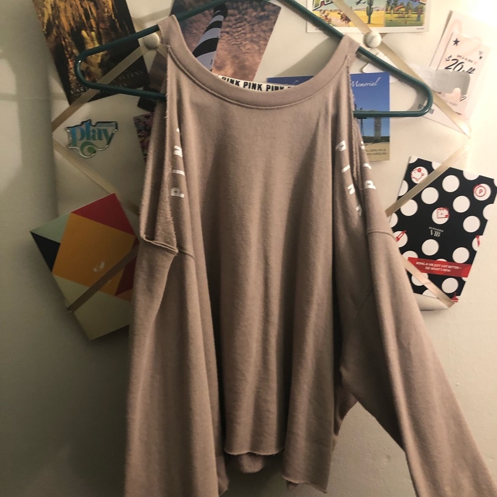 PINK Shoulderless Crewneck